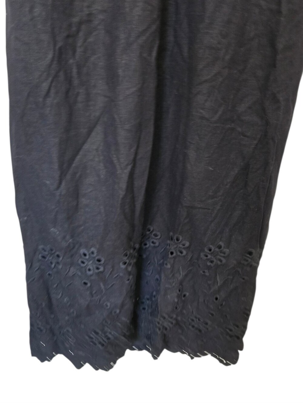 🖤 Adrianna Papell Woman Black Eyelet Embroidered Maxi Dress | Size 18W | Linen - Picture 4 of 8